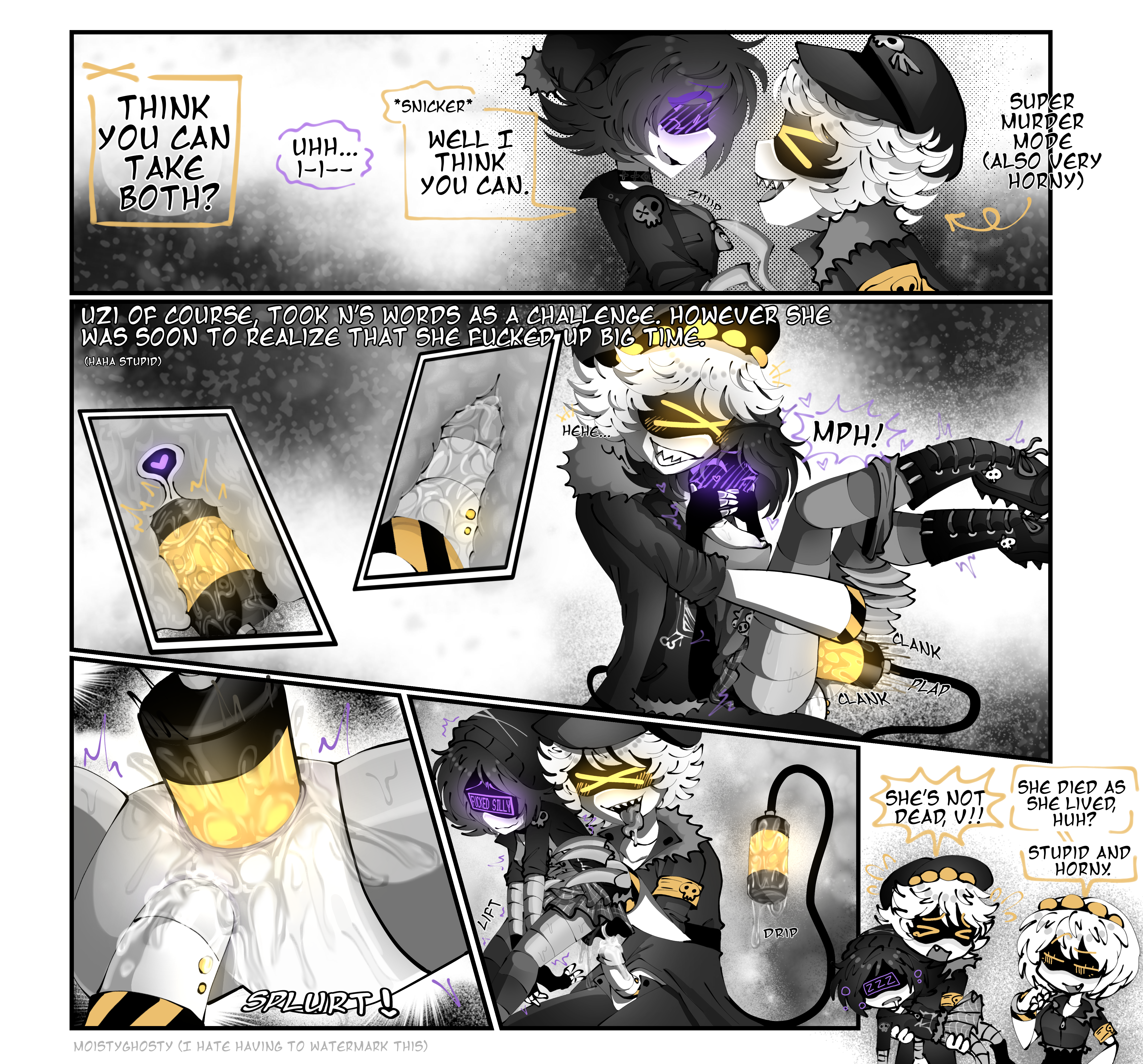 An intense moment of sexual release for the female robot