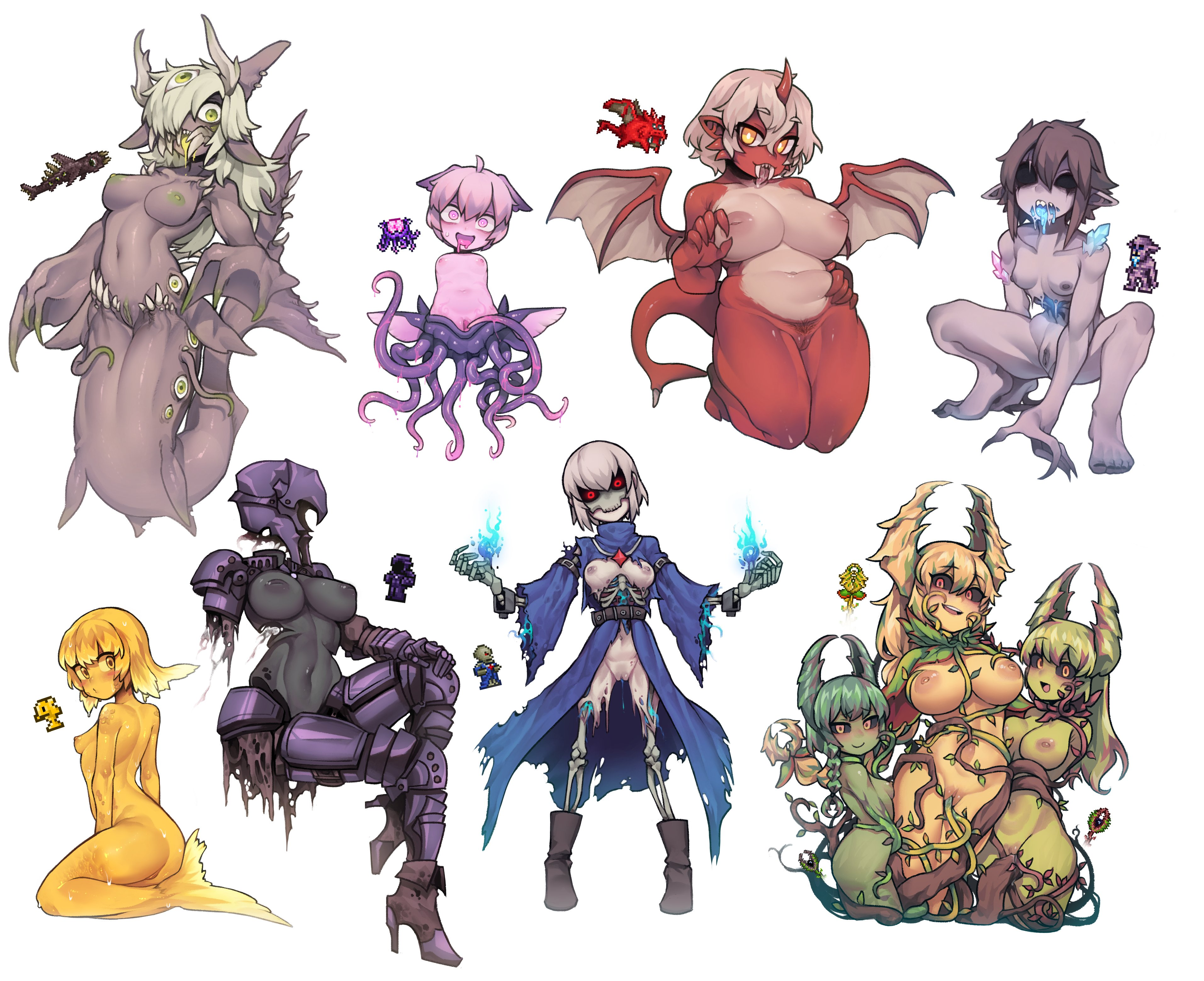 2girls amputee armless claws functionally_nude lamia lihzahrd  looking_at_viewer multiple_girls nipple_piercing nyong_nyong petting  piercing pussy reptile reptile_humanoid scowl smile snake spread_legs tail  tattoo terraria wings|7545586088 - Rule 34 Dev