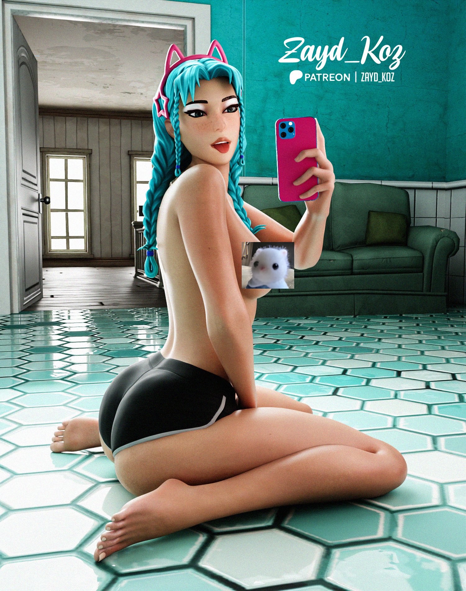 Rule 34 Dev - 1girls ass blue_eyes blue_hair booty_shorts female  female_only fortnite fortnite:_battle_royale human katalina_(fortnite)  no_visible_genitalia novelty_censor solo tongue tongue_out twin_braids  twintails zayd_koz|12311068760