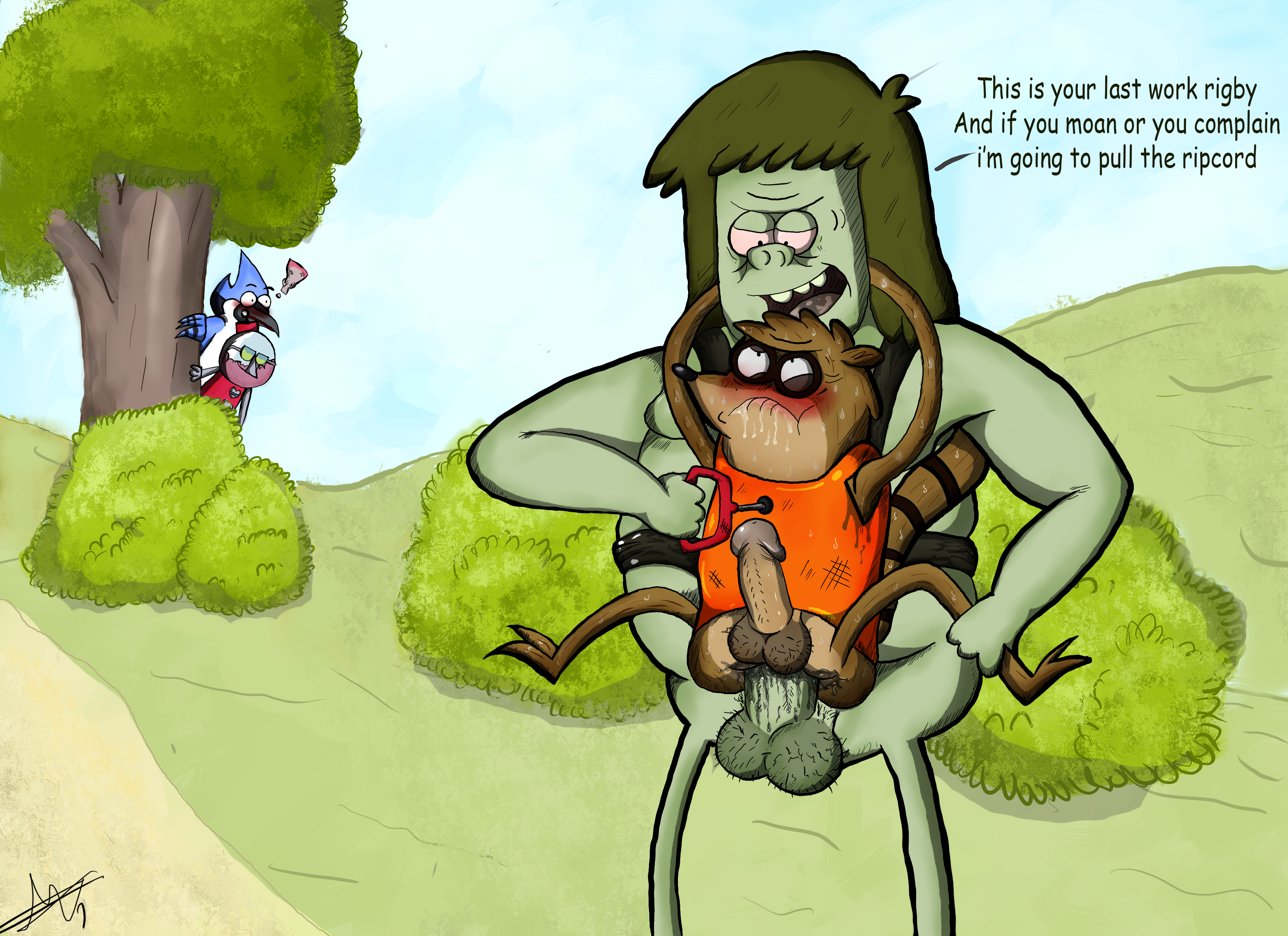 Rule 34 Dev - 2boys anal anal_sex benson blush bondage camsan_r_s  cartoon_network domination dressing exhibitionism gay hairy harness male  mordecai muscle_man muscle_man_(regular_show) overweight park penetration  penis pubic_hair public regular_show ...