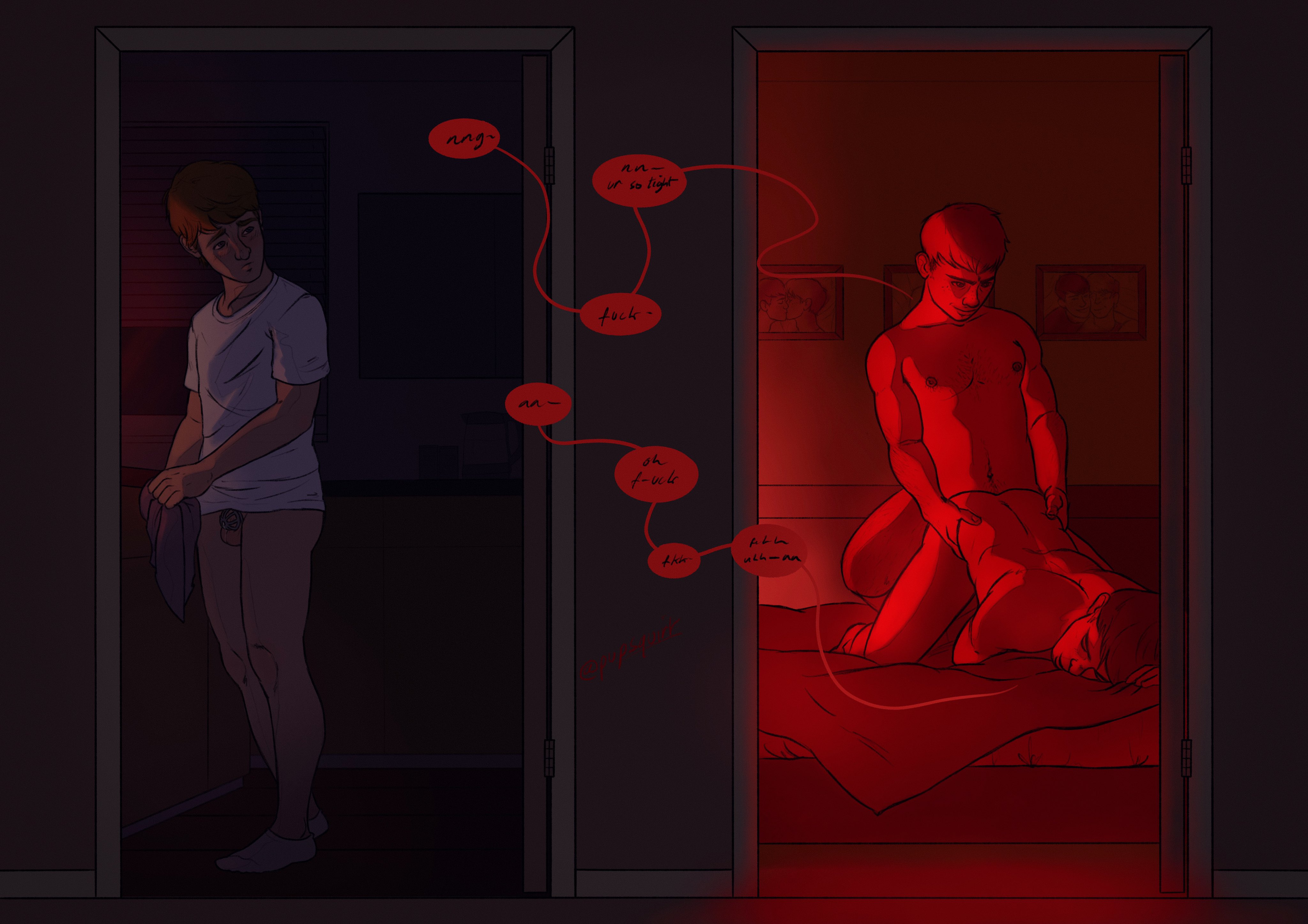 He welcomes the untamed urges letting them consume him as he explores every part of his stimulated form