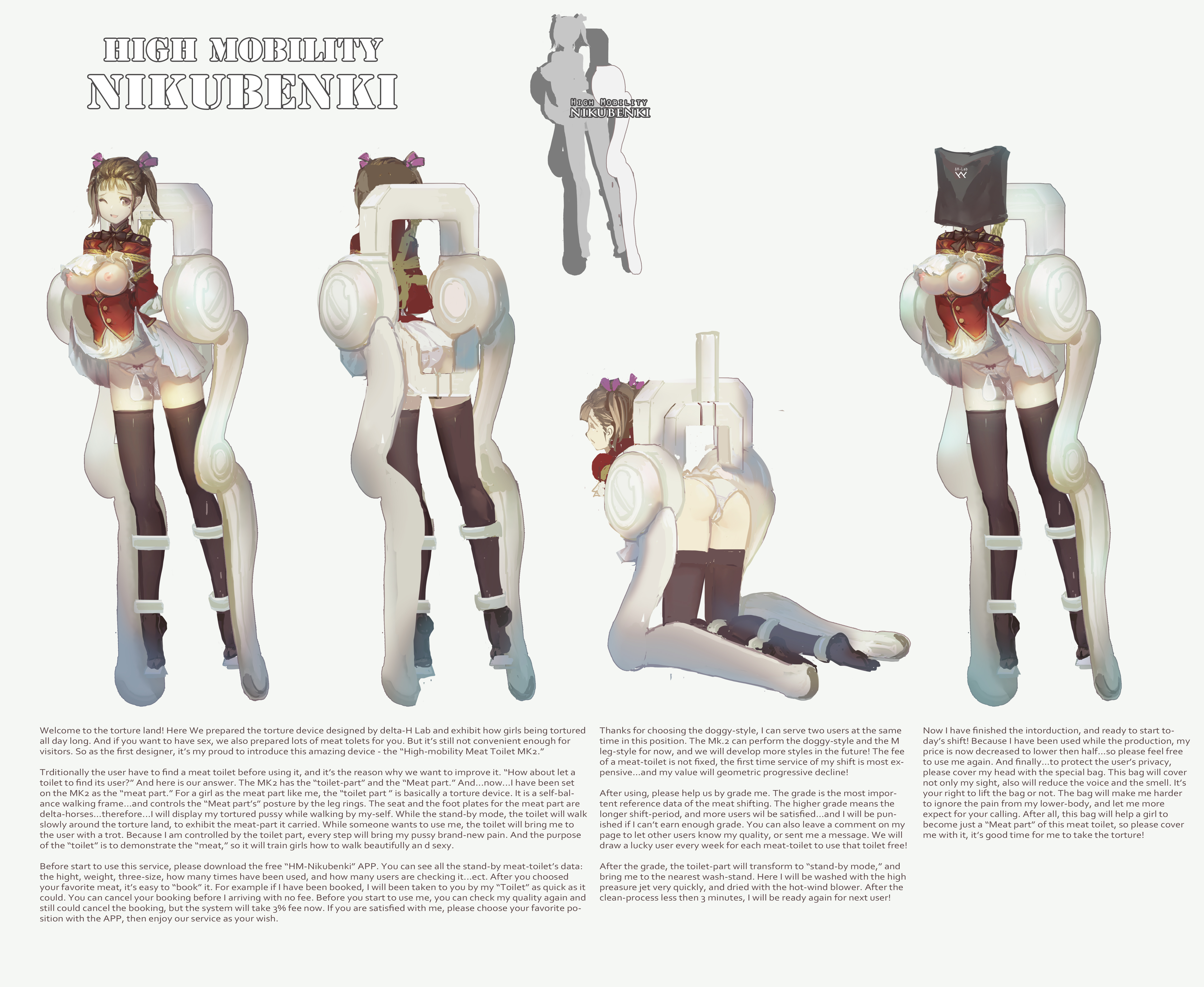 Rule 34 Dev - 1girl absurdres apron arms_behind_back bdsm bondage bound  breast_bondage breasts brown_eyes brown_hair chinese_text clothes_lift  highres lamb_(artist) machinery maid maid_apron maid_headdress panties  predicament_bondage ribbon rope ...