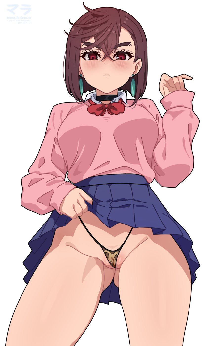 A close-up of a sensual act, partially censored