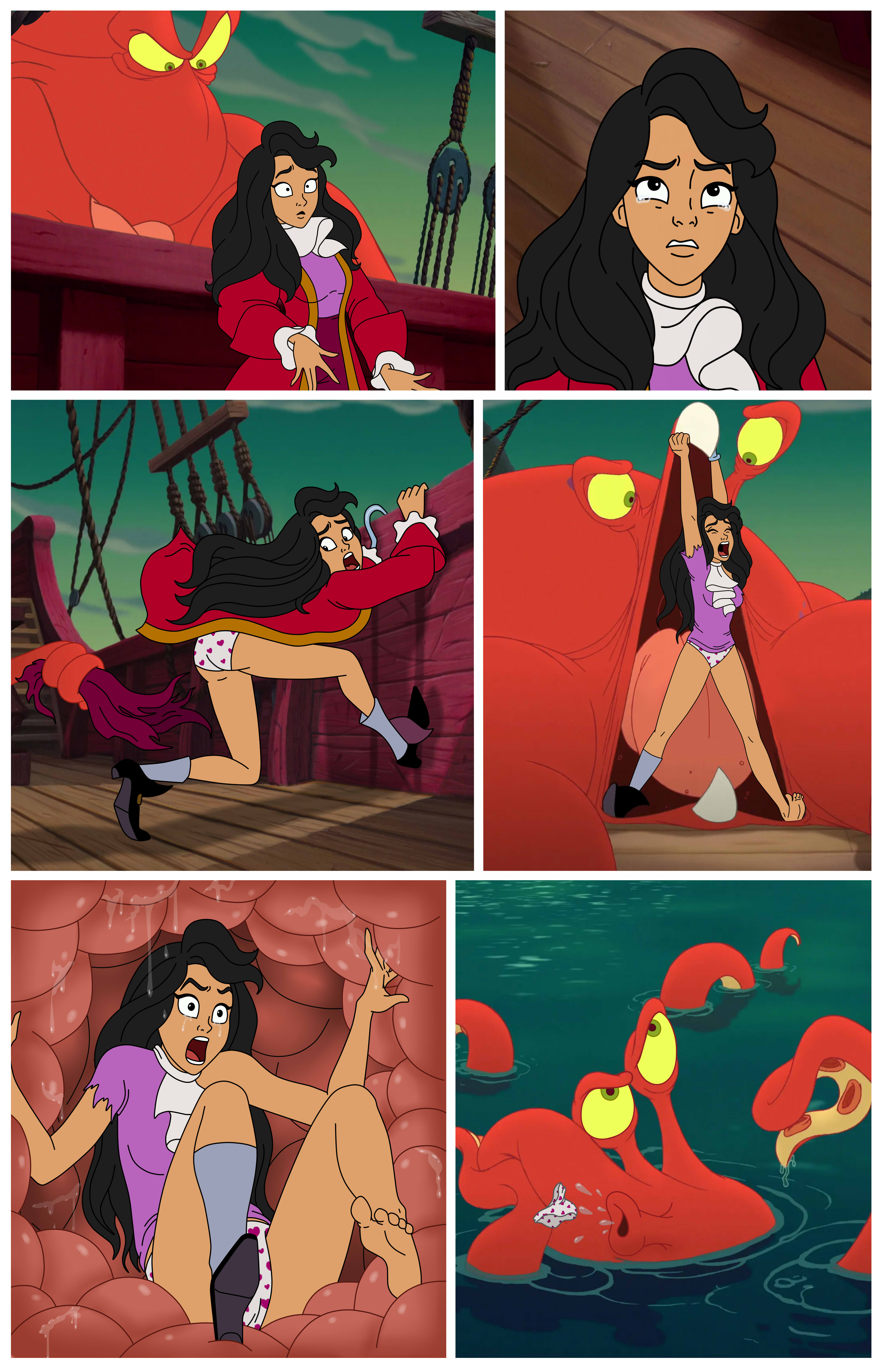 Rule 34 Dev - ascot barefoot boots brown_eyes captain_hook comic_page  crying crying_with_eyes_open damsel_in_distress dark_hair disney  embarrassed_female genderswap_(mtf) hook hook_hand imminent_tentacle_rape  imminent_vore internal_view long_hair ...