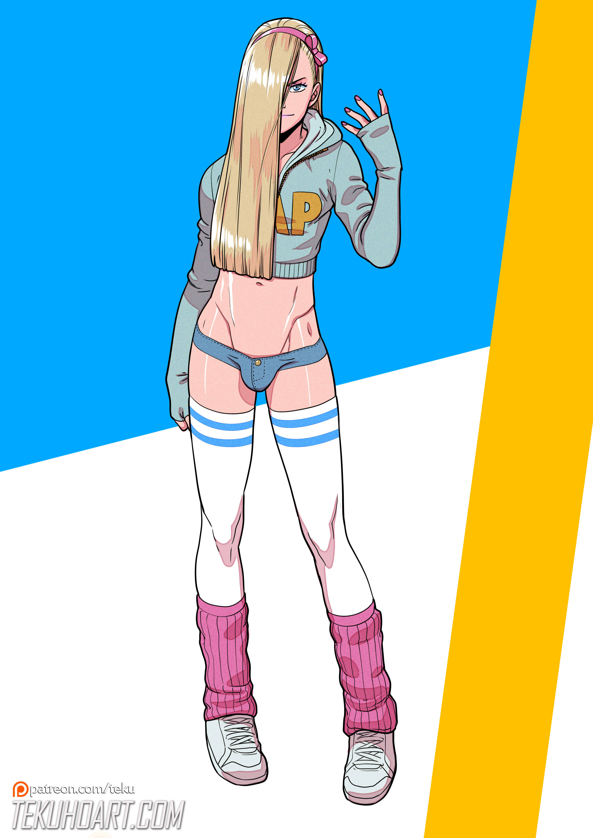 Rule 34 Dev - 1boy 1femboy alley androgynous bimbo blonde_hair bulge chris_( tekuho) femboy feminine_male girly hoodie lipstick male_only original  shortshorts tekuho trap|3632286840