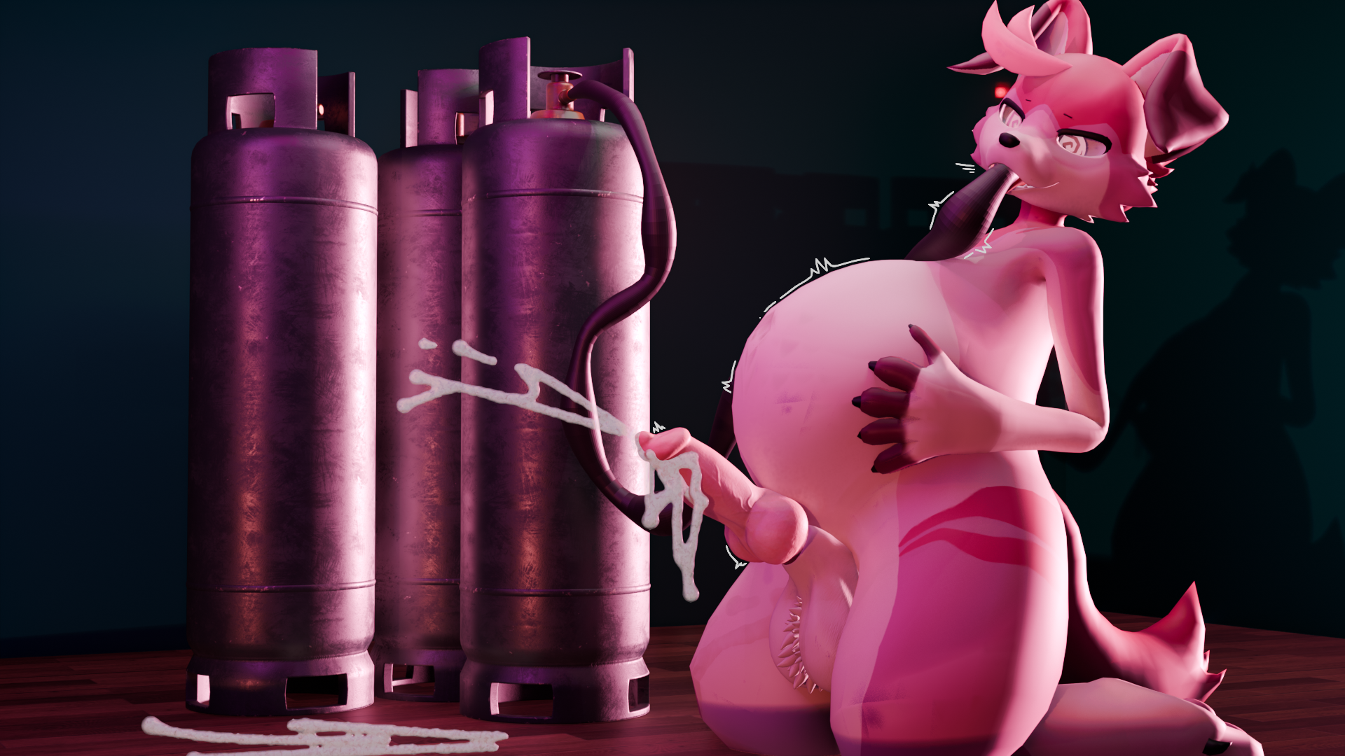 2021 accidentalaesthetics air_inflation air_pump anthro black_body  black_fur blue_body blue_fur canid canine canis countershading domestic_dog  duo fully_inside fur green_eyes green_highlights hi_res  highlights_(coloring) hose_in_mouth ... - Rule 34 Dev