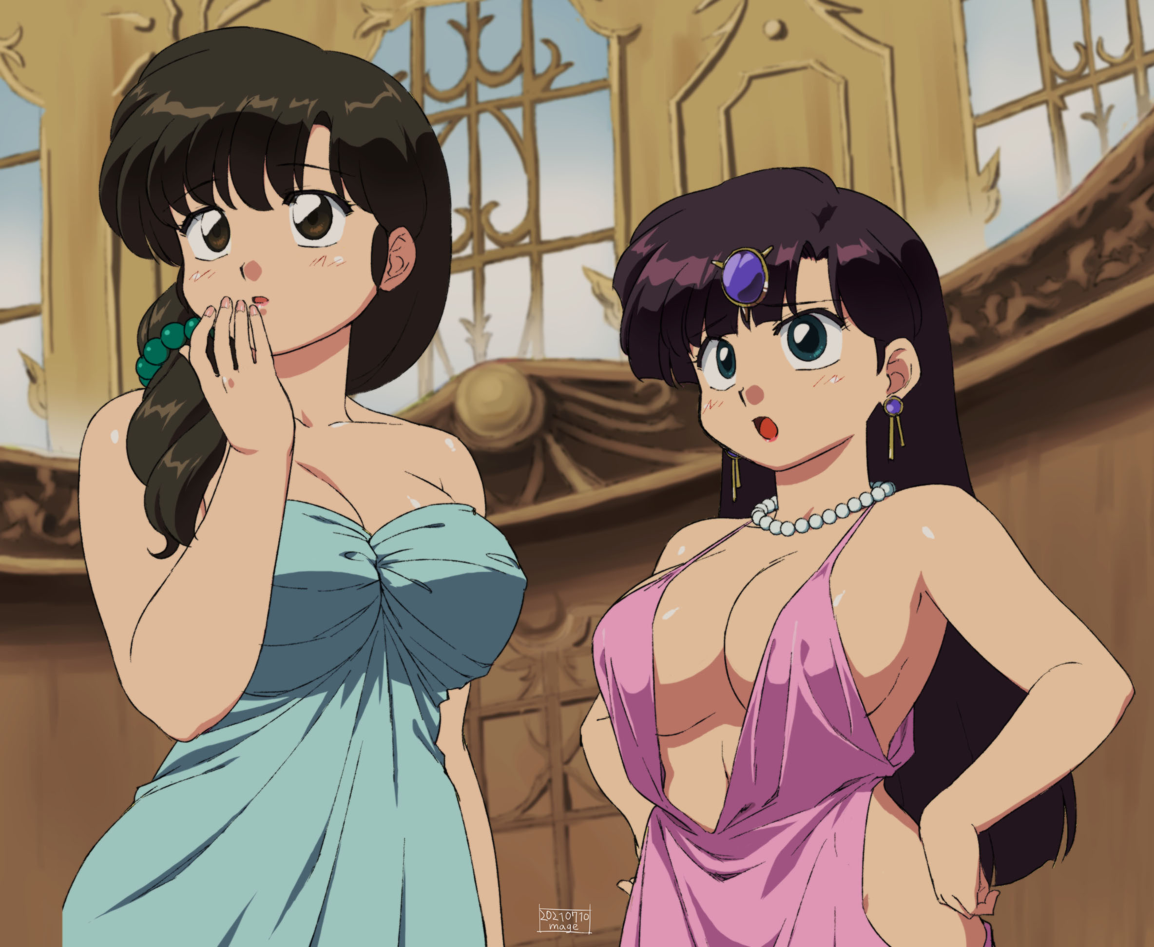Rule 34 Dev - 2girls cleavage clothing dress female female_only  hourglass_figure kasumi_tendo large_breasts mage_(harumagedon) ranma_12  tagme ukyo_kuonji|5651319664