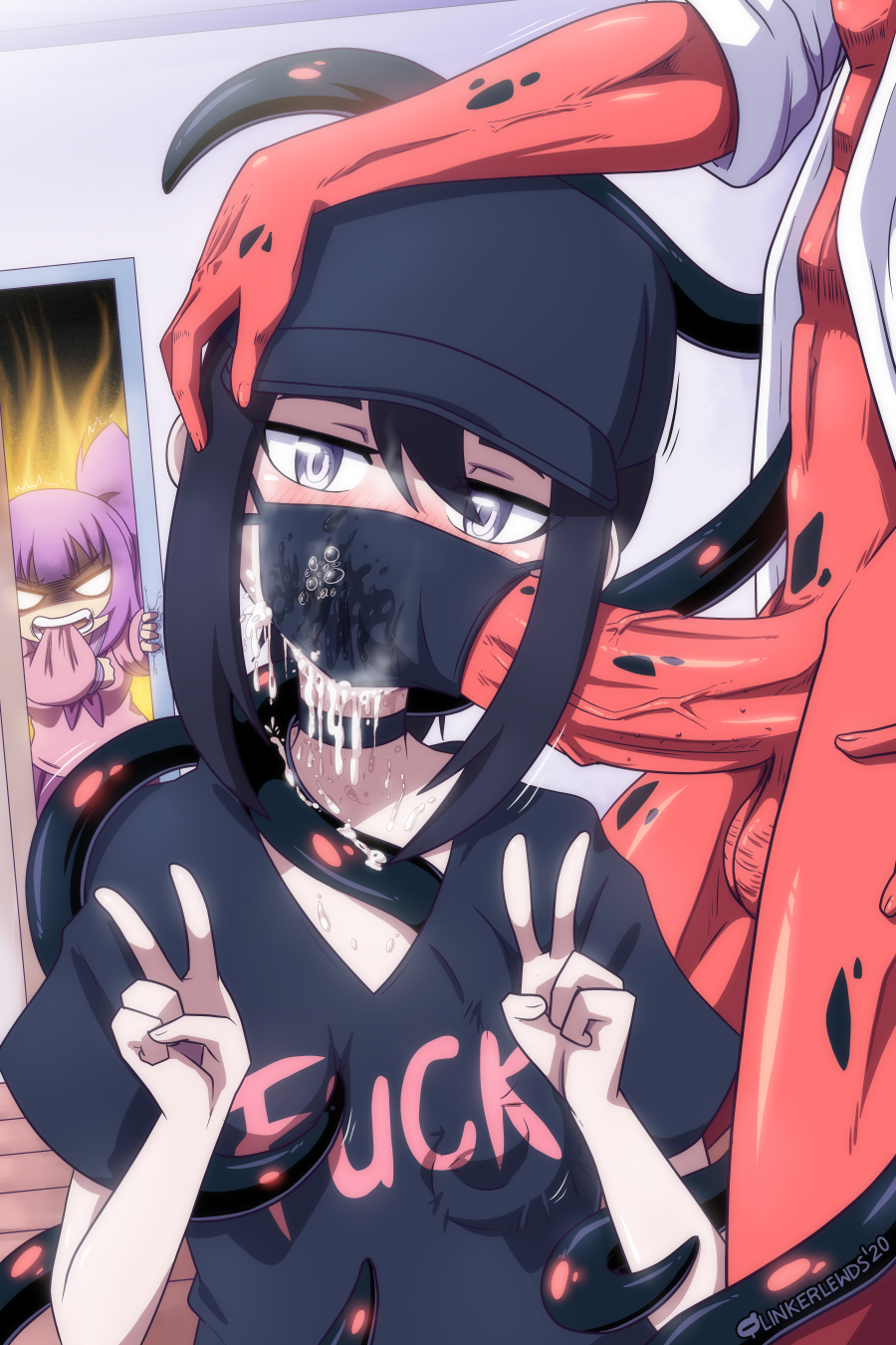 Rule 34 Dev - angry ballsack black_hair blowjob cam_(the_otachan_show)  camgirl cum deep_blush egirl emotionless enraged face_mask fellatio  fellatio_under_mask happy_female horny_female linker_(linkerlewds)  linkerlewds mask oral otachan otakuvs outdone ...