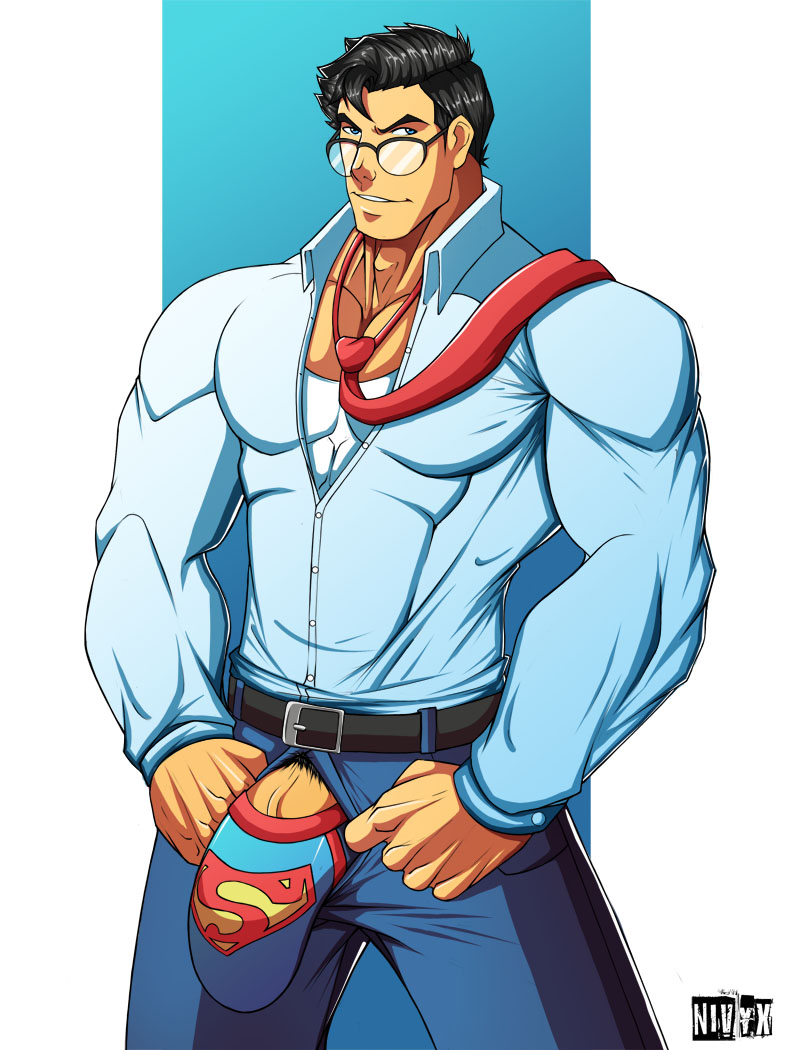 Rule 34 Dev - 1boy biceps blue_eyes bulge clark_kent clothed dc exposed  exposed_penis huge_cock male_only muscular nivyx pecs superman|4320146