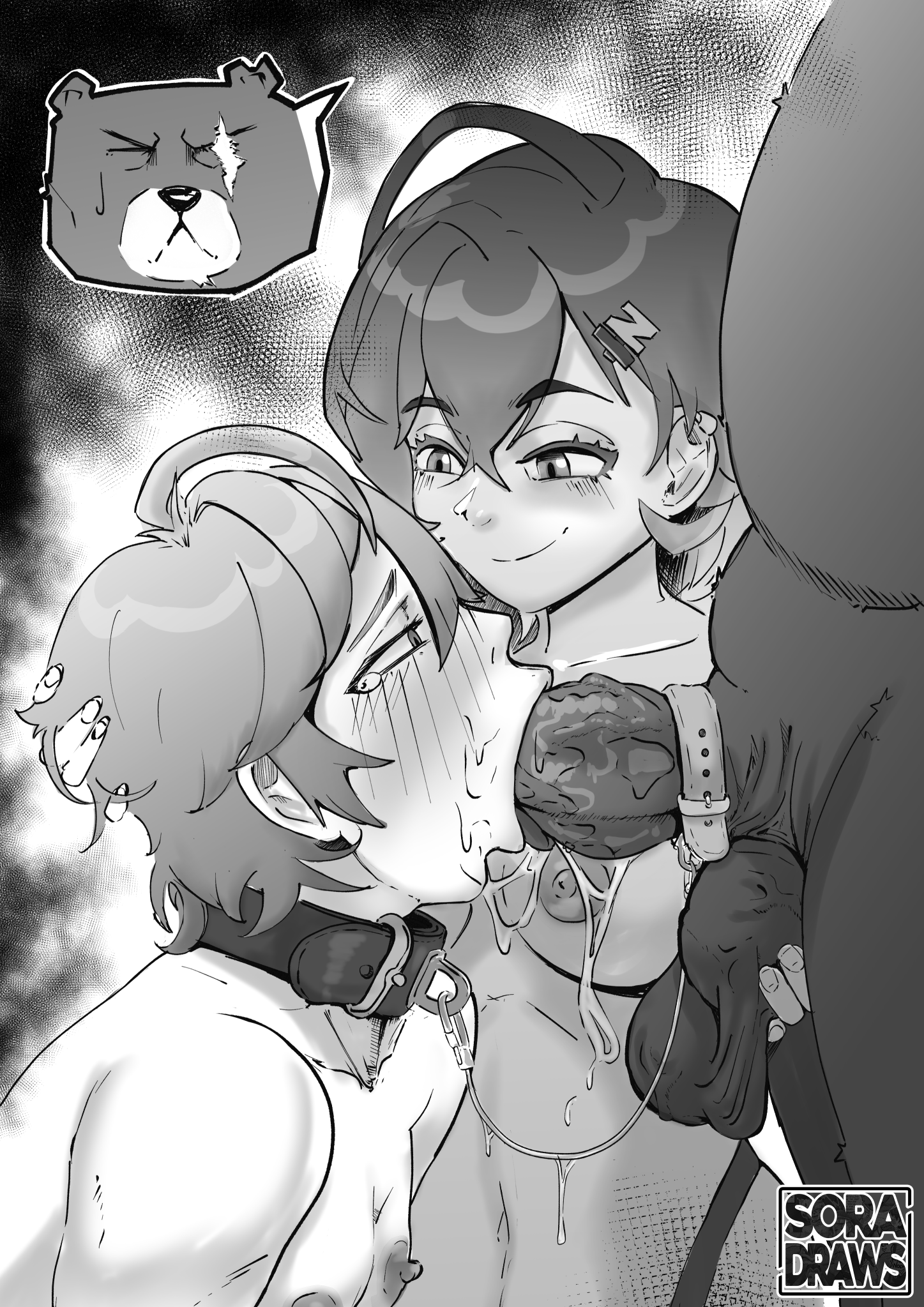 Rule 34 Dev - azul ball_gag black_and_white bondage bound caption captured  chastity chastity_cage chastity_device femboy flat_chastity_cage gag gay  kidnapped mittens nipple_piercing nipple_pull pillory predicament_bondage  public public_nudity rape ...