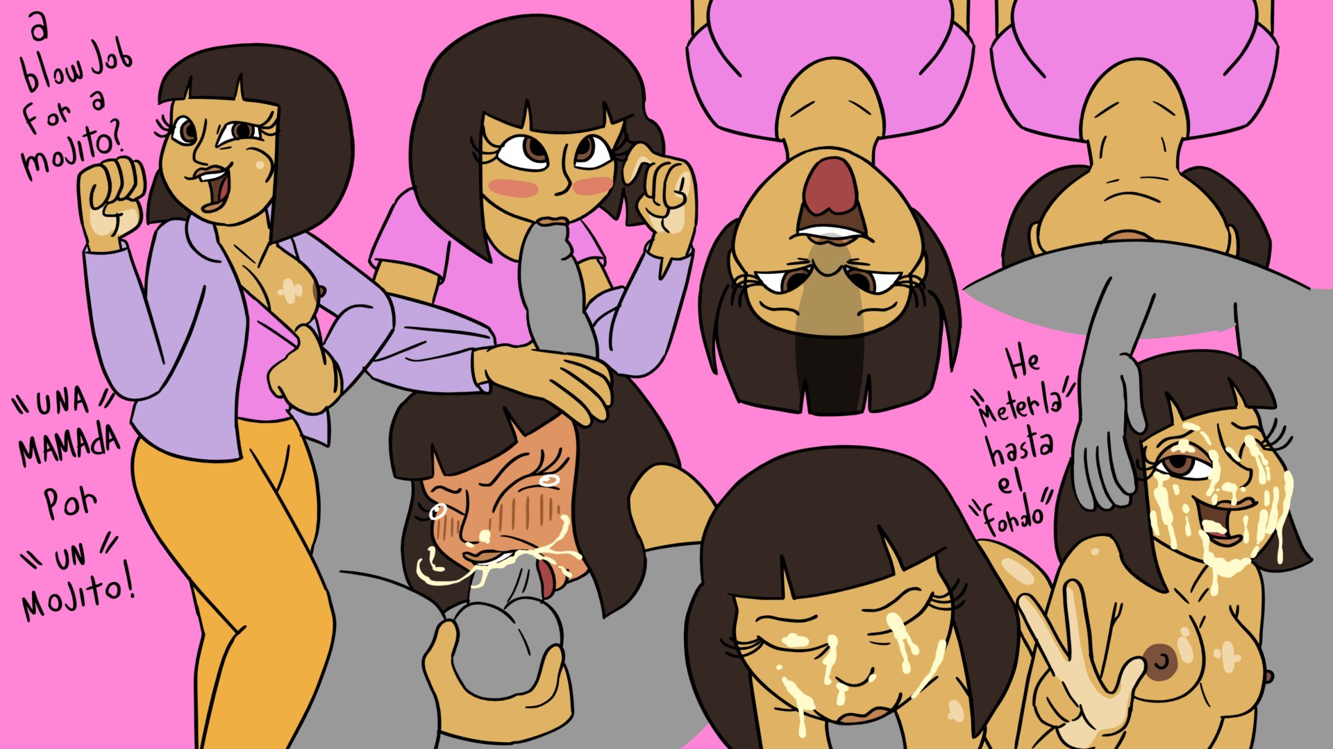 Rule 34 Dev - 1boy 2girls :>= alexandria_ocasio-cortez aoc athletic_male  ball_sucking big_breasts big_penis black_hair brown_eyes brown_hair  celebrity collaborative_fellatio commission dark-skinned_male dark_skin  eye_contact fellatio female ...