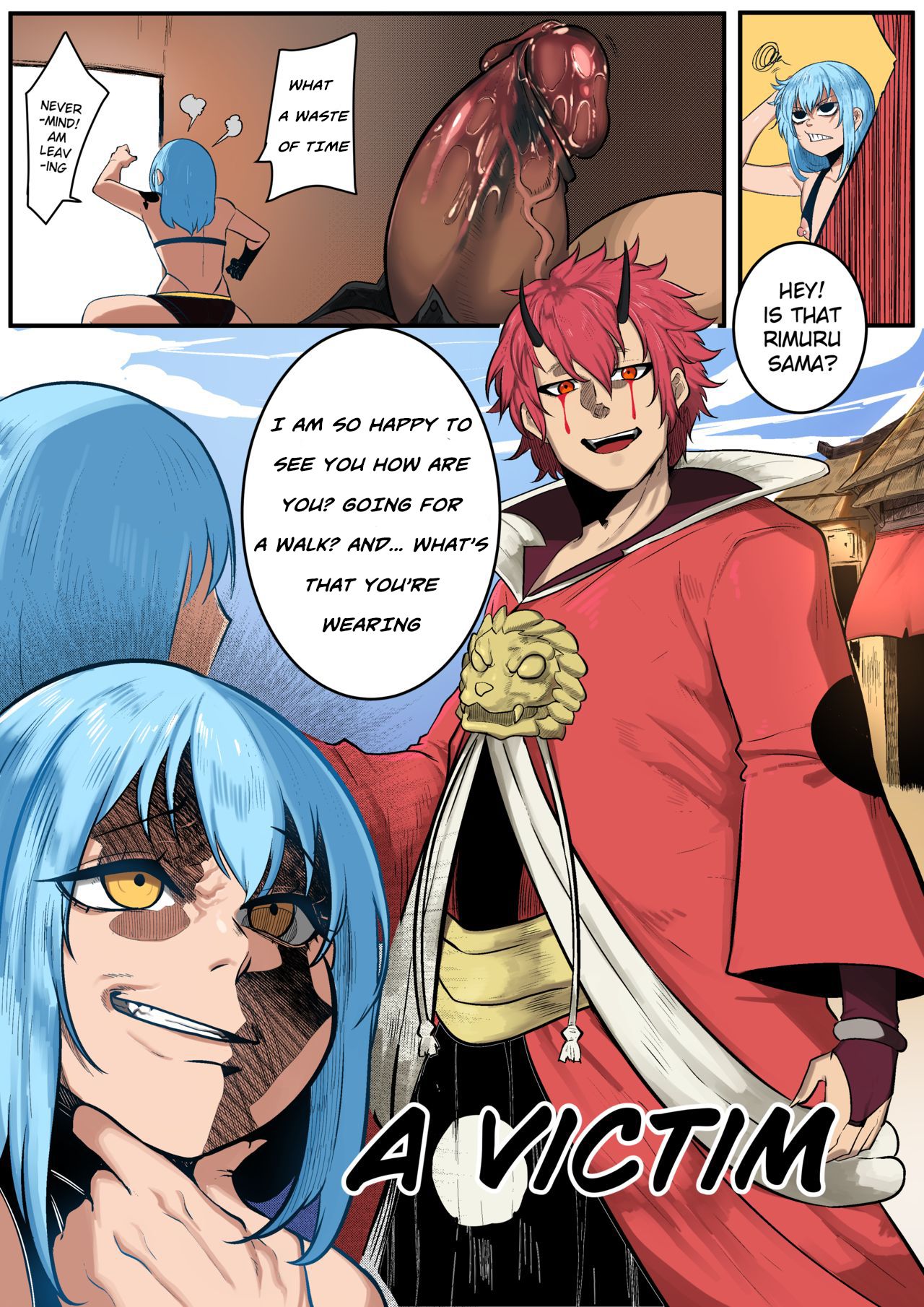 Rule 34 Dev - 3boys benimaru_(tensei_shitara_slime_datta_ken) big_penis  blue_hair colored comic english_text femboy green_(artist) horns  imminent_rape imminent_sex kaijin_(tensei_shitara_slime_datta_ken)  large_penis manga nipples nose_piercing pale ...