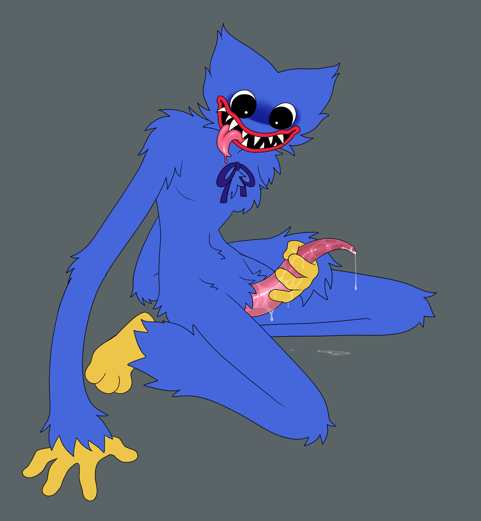 A raw, guttural cry escaping Bendy and Huggy Wuggy's lips