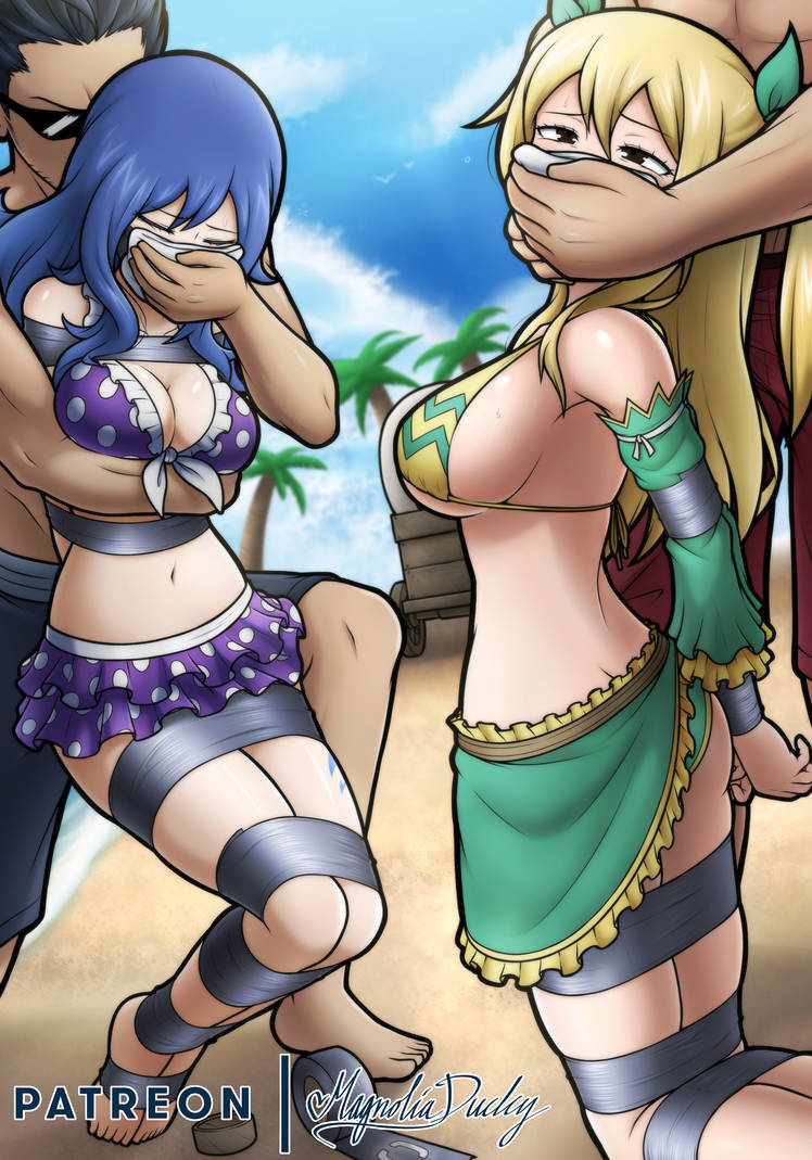 Rule 34 Dev - bare_shoulders beach big_breasts bikini blonde_hair blue_hair bondage  chloroform detached_sleeves drugged fainting fairy_tail gag green_bikini  juvia_lockser kidnapped kidnapping long_hair losing_consciousness  lucy_heartfilia magnolia ...