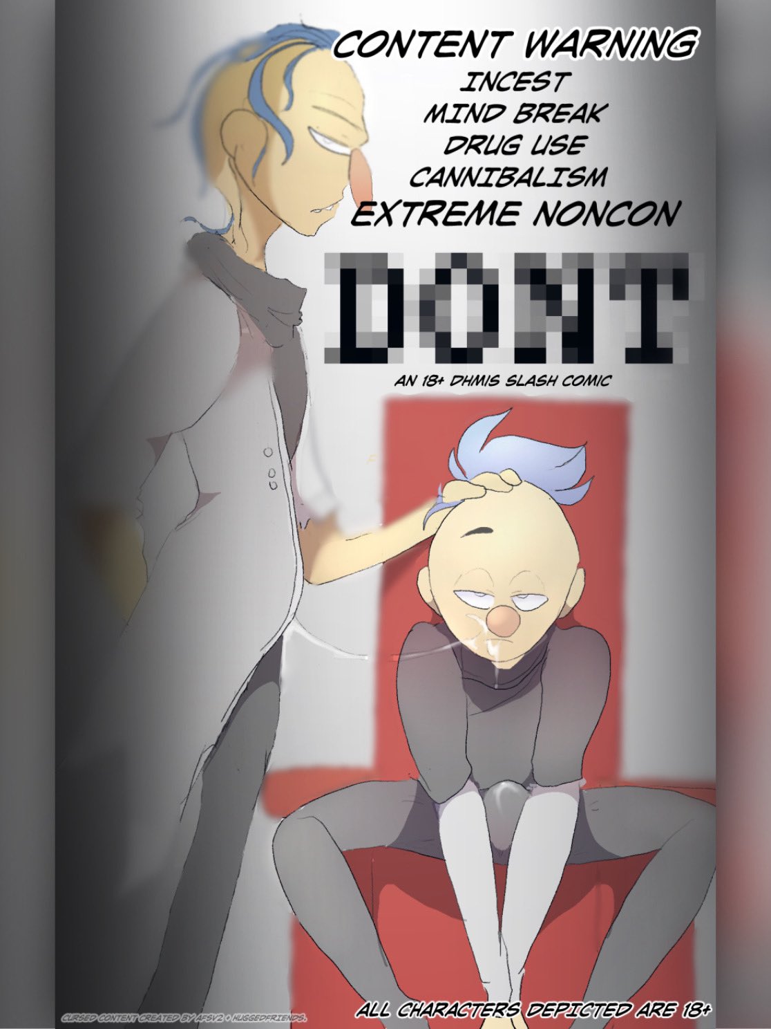 Rule 34 Dev - afsv2 age_difference blush bodily_fluids censored clothed  clothing dont_hug_me_im_scared duo father handjob hi_res incest male male male male_focus male_only on_lap parent parent_and_child penile roy_(dhmis)  saliva sex shaking ...