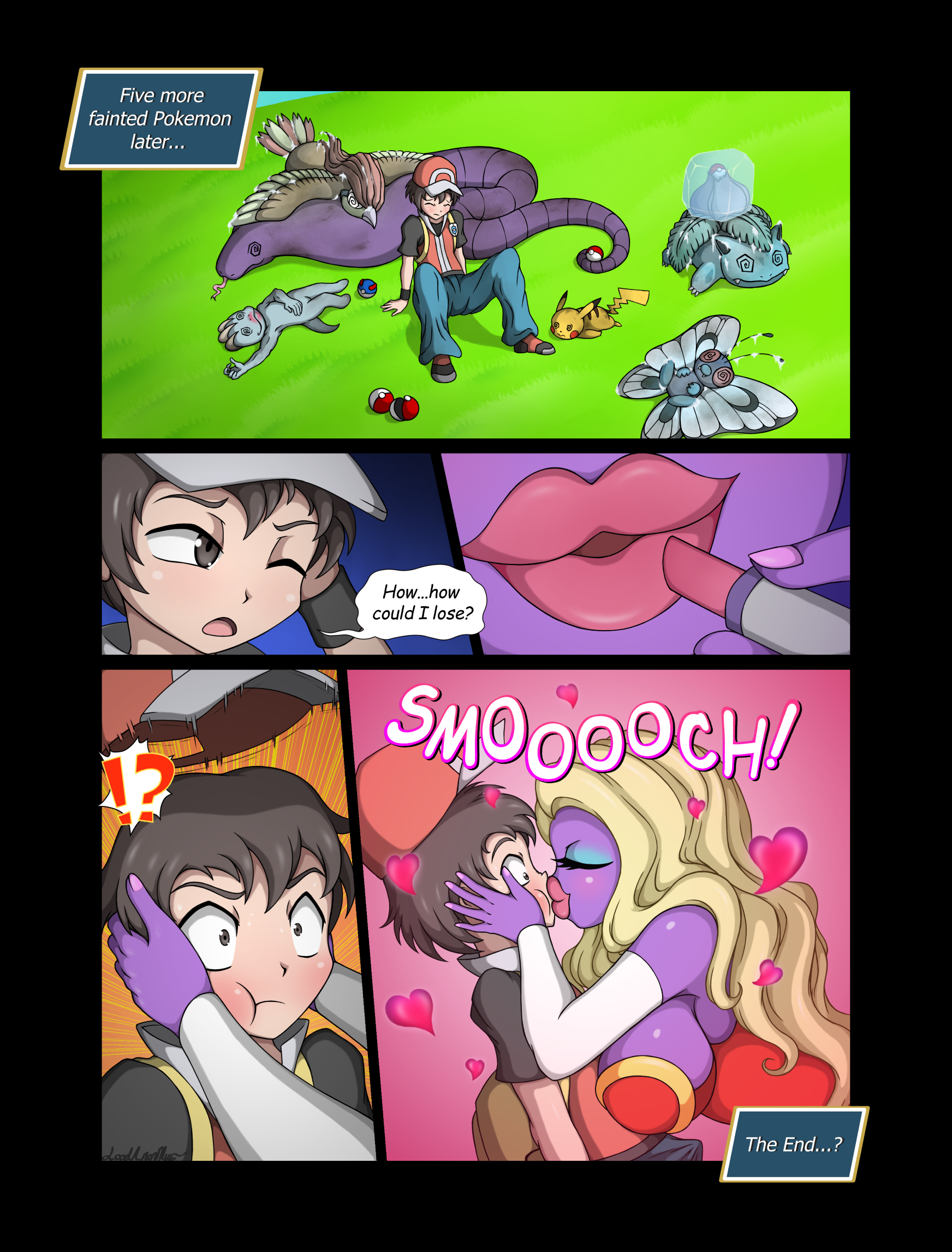 Rule 34 Dev - arbok butterfree comic defeated defeated_male femdom ivysaur jynx  kissing lipstick loodanonmus machop nintendo outdoors pidgeotto pikachu  pokémon_(species) pokemon pokemon_(species) red_(pokemon)  text|6362143424
