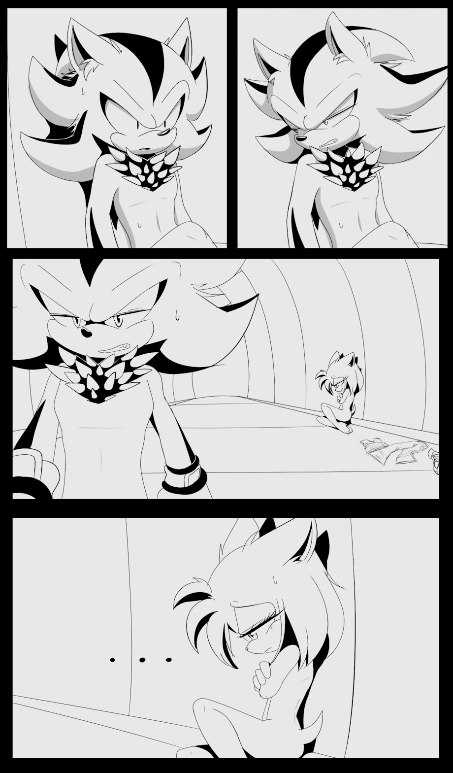 Rule 34 Dev - Amy Rose blush carrying partner kissing monochrome Sonic Riders porn comic