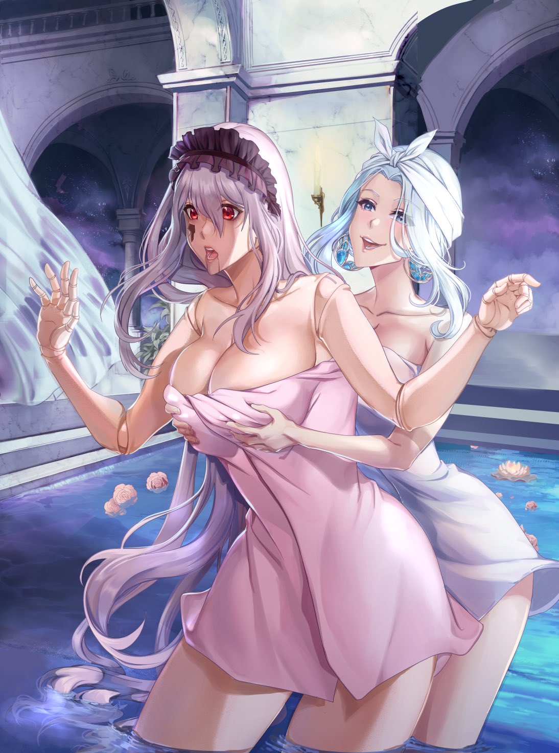 Rule 34 Dev - 1girls amalee belly_button big_breasts blue_eyes blush  breasts choker cleavage eyes_visible_through_hair grey_hair  indie_virtual_youtuber komekueyo long_hair looking_at_viewer monarch_(amalee)  pressing_breasts_together stomach tagme ...