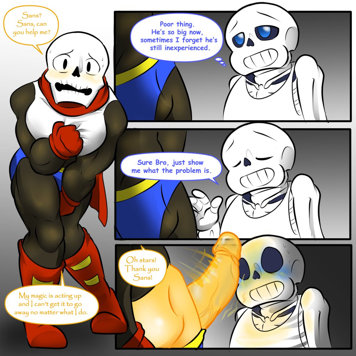 Rule 34 Dev - 2boys 2d big_penis comic dialogue english_dialogue  english_text incest male male_only mellednsfw papyrus sans tagme talking  text undertale undertale_(series)|7471453496