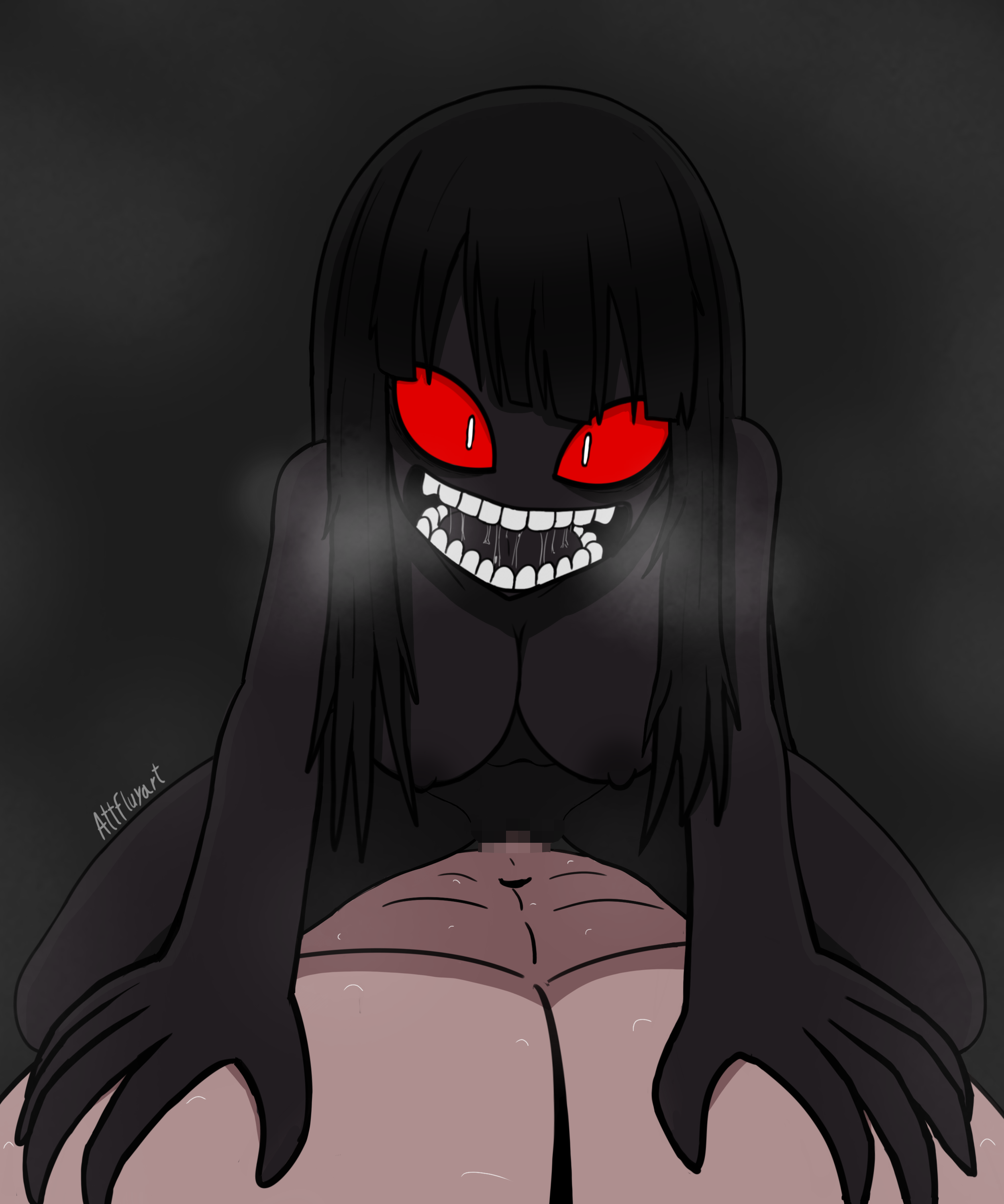 Rule 34 Dev - 1boy attfluyart big_breasts black_skin censored  completely_nude cowgirl_position demon demon_girl female femdom  large_breasts long_hair mouthless mouthless_female nightmare_waifu nude  nude_female potta_ka pottaka pottaka_toons pov pussy ...