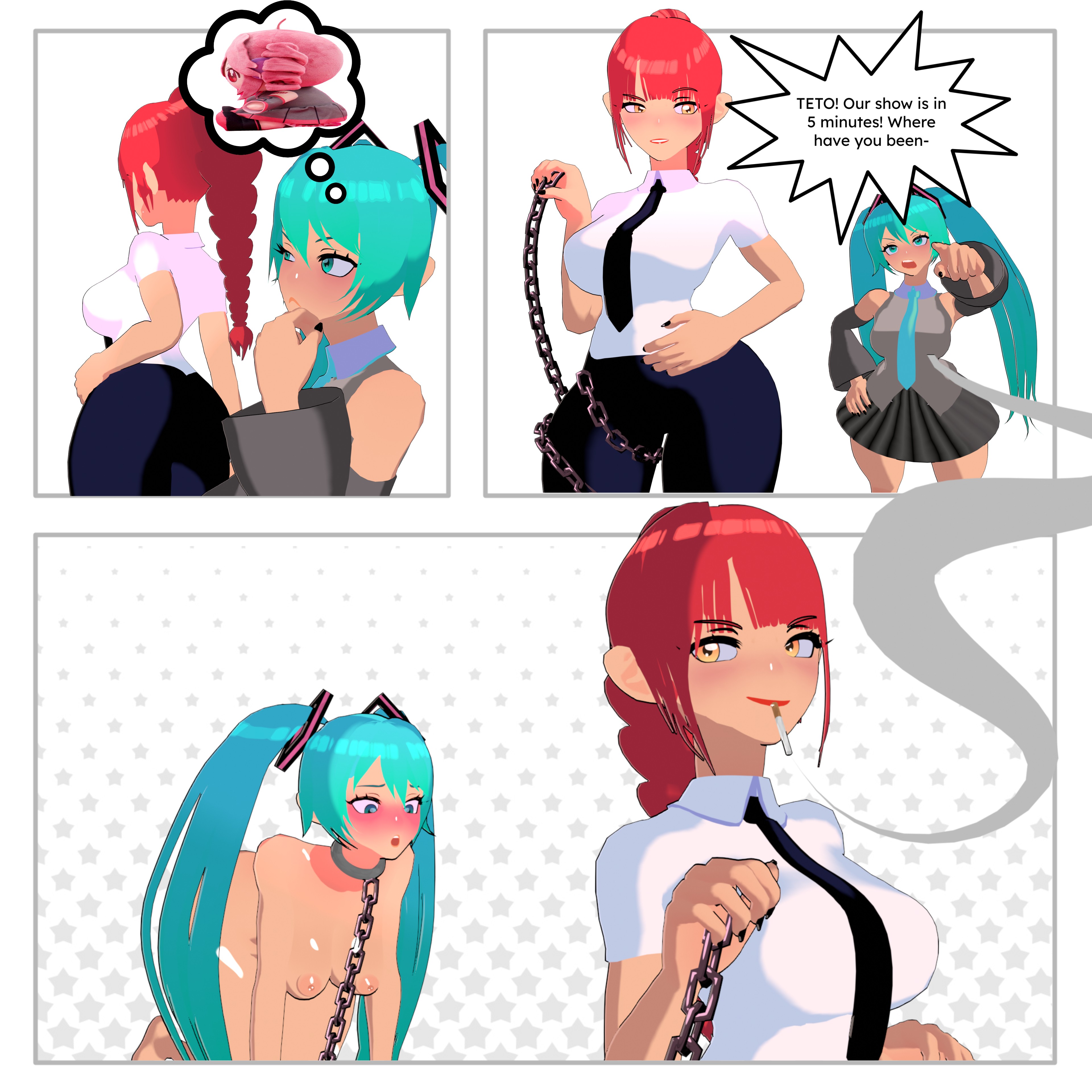 A futa takes a energetic stance her form in motion a symphony of desire