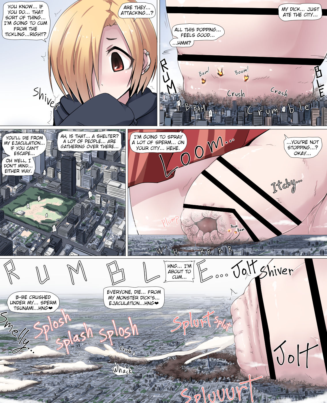 Rule 34 Dev - 1futa animal_ears balls big_balls big_penis bottomless  breasts building building_destruction city clothed clothing death  destruction dialogue english_text erect_penis erection futa_giantess  futa_only futanari giant_futanari giantess ...
